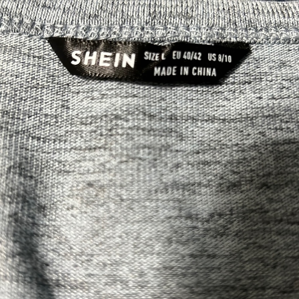SHEIN raglan top, blueish-gray color size large - Picture 3 of 4